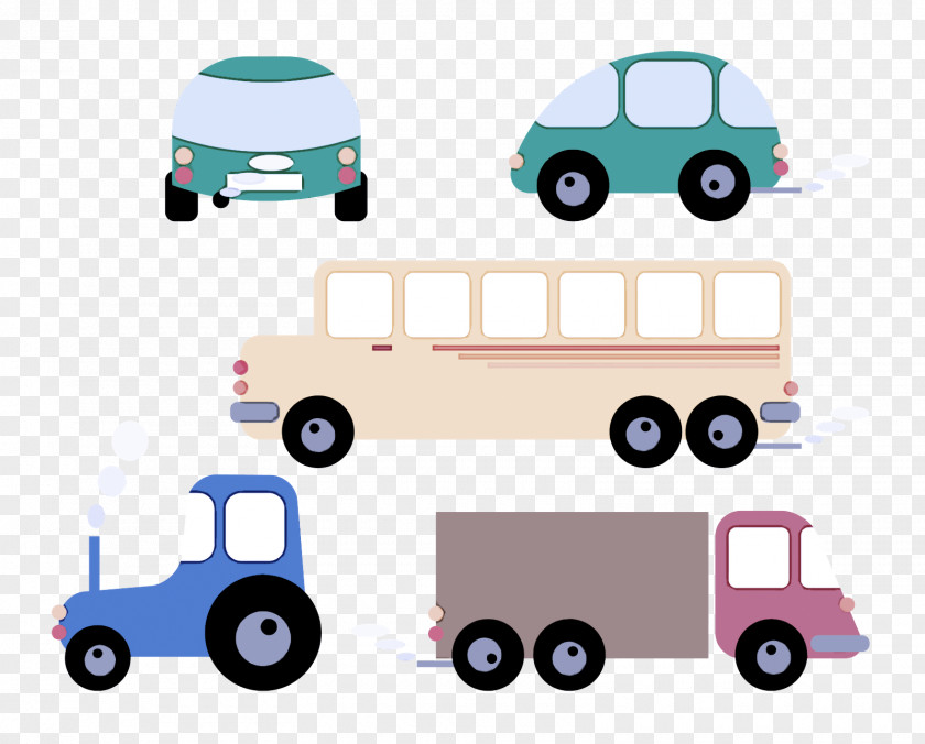 Car Cartoon Transport Vehicle Line PNG