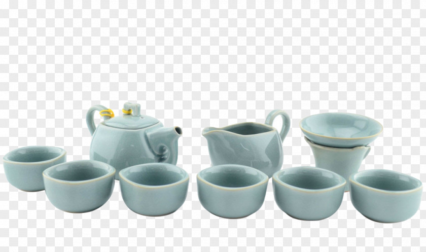 Delicate Thin Ceramic Package Of Kung Fu Tea Set Cup Sea Teaware Yixing Clay Teapot Teacup PNG