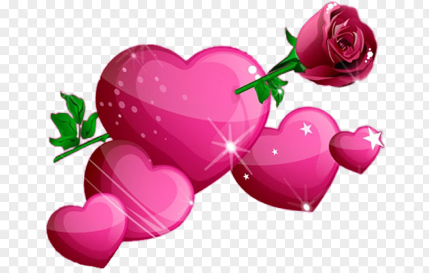 Heart Pink Flowers Clip Art PNG
