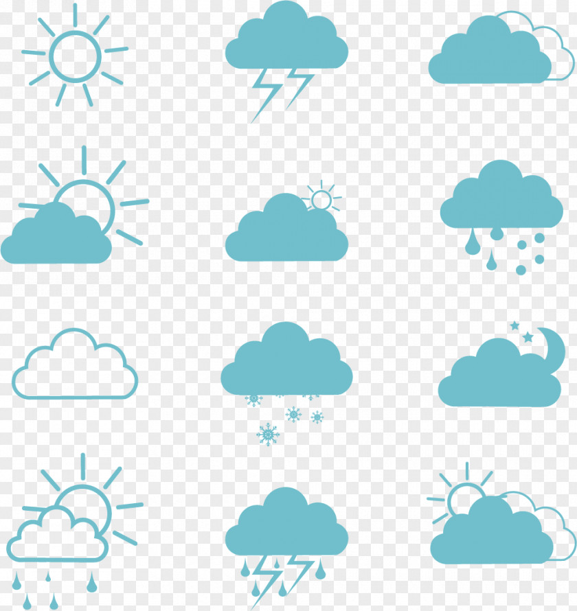 Flat Weather Symbols Forecasting Cloud Icon PNG