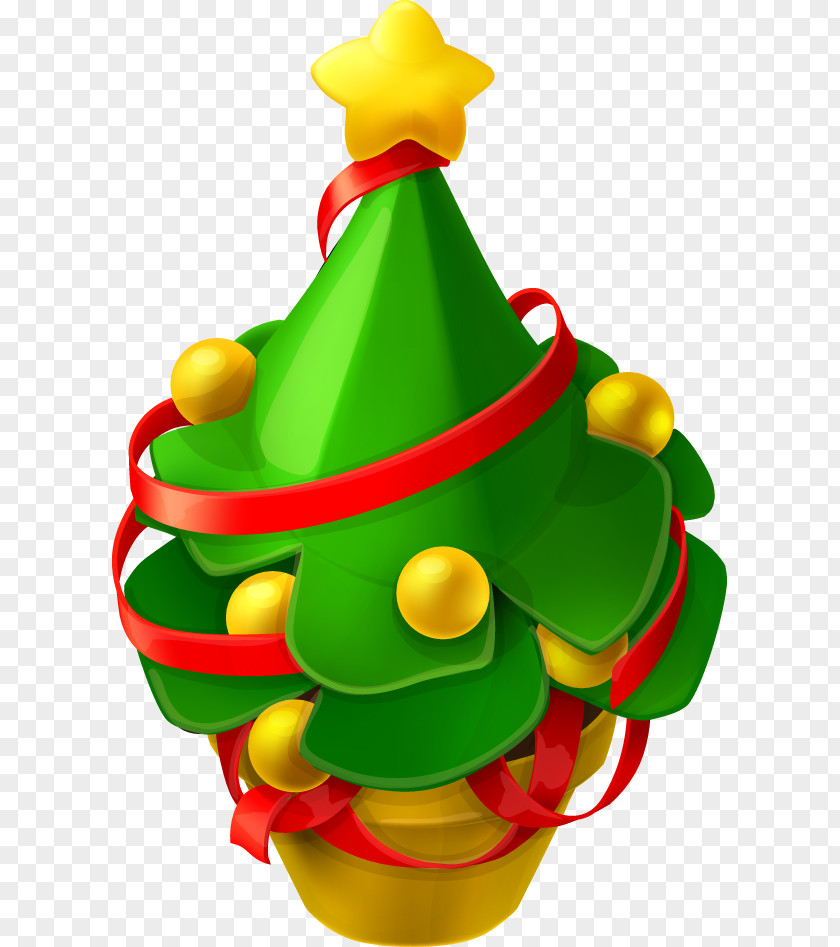 Cute Christmas Tree Santa Claus Reindeer PNG
