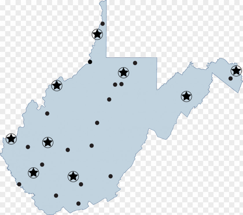 Map West Virginia Physische Karte PNG