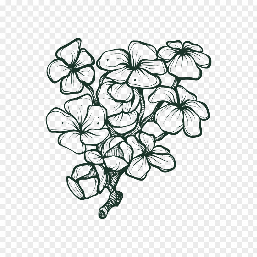 Simple Flower Drawing Vector Graphics Painting PNG