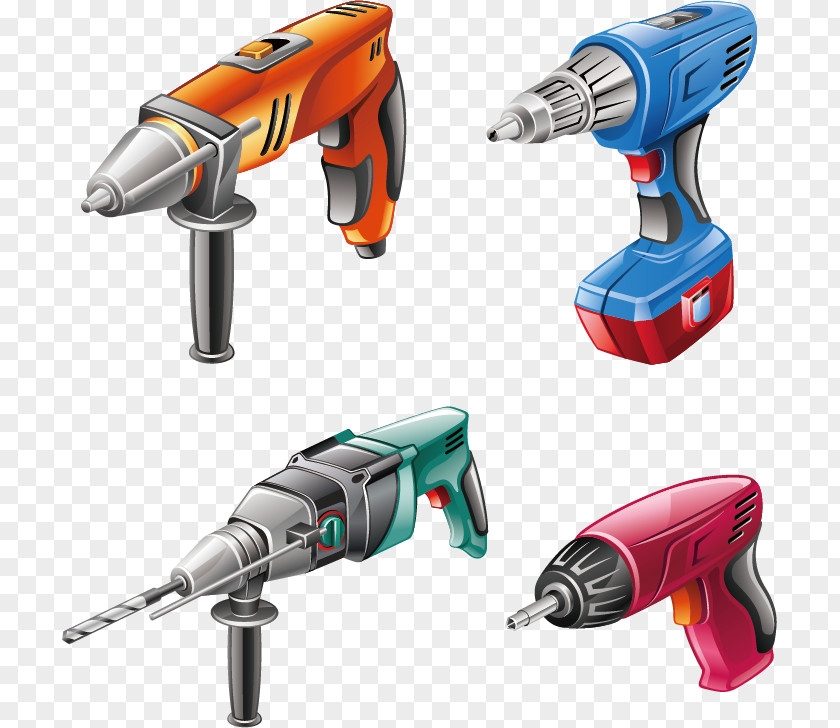 Vector Electric Drill Screwdriver Hand Tool Power Euclidean PNG