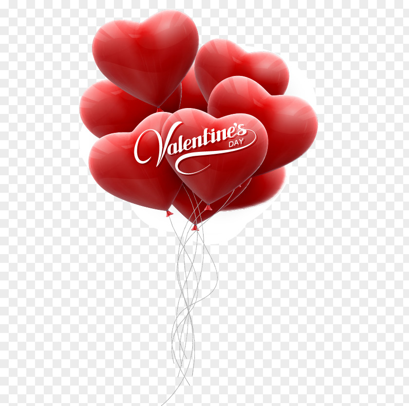 Hand-painted Red Heart-shaped Balloon Pattern Heart National Wear Day Illustration PNG