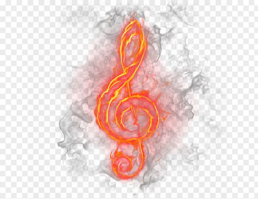 Musical Note Photography Smoke PNG note Smoke, Flame Golden surround effect, music on fire illustration clipart PNG