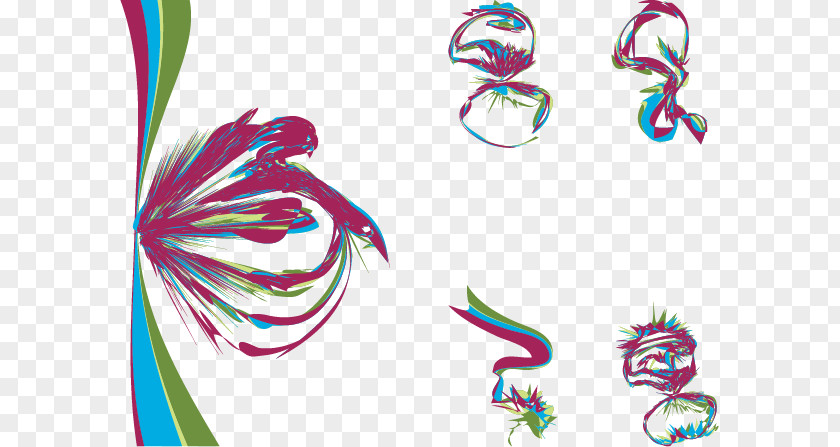 Vector Butterfly Scrolls Clip Art PNG