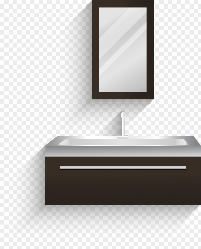 Vector Sink Bathroom Cabinet Drawer Tap Floor PNG
