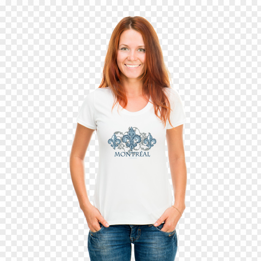 White T-shirt Stock Photography Woman Top PNG