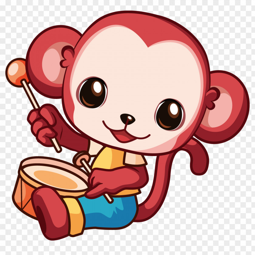 Drums Of Monkeys Cartoon Clip Art PNG