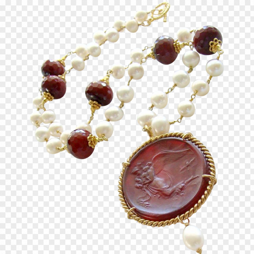 Necklace Cultured Pearl Bead Venetian Glass PNG