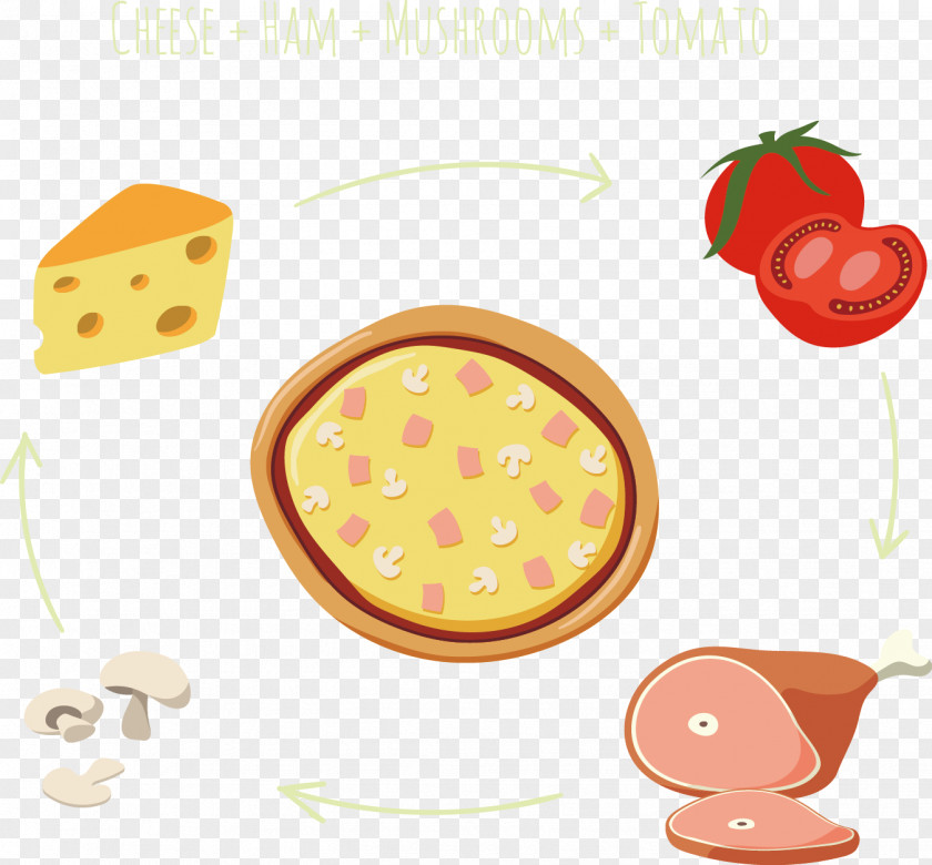 Vector Painted Pizza Ingredients Ingredient Computer File PNG
