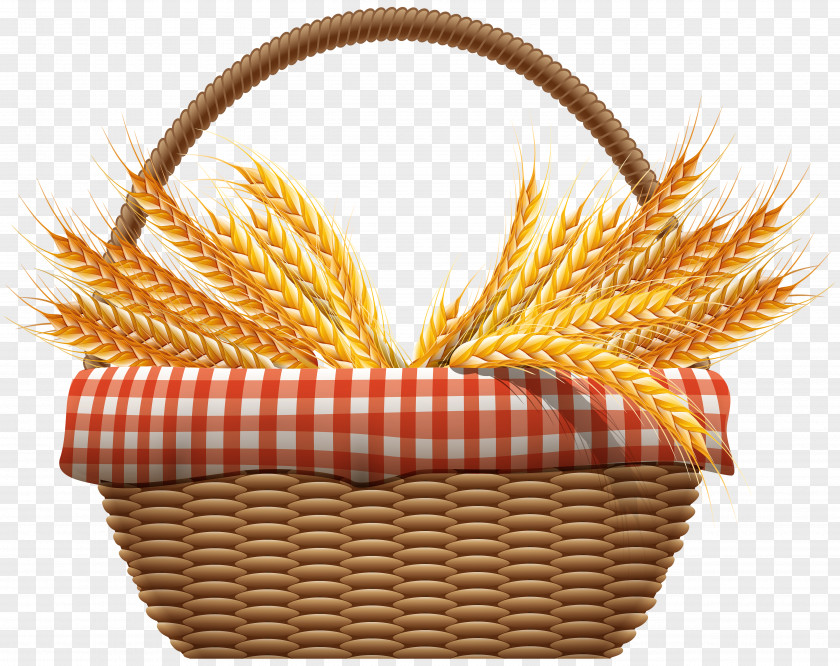 Autumn Basket With Wheat Clip Art Image Computer File PNG