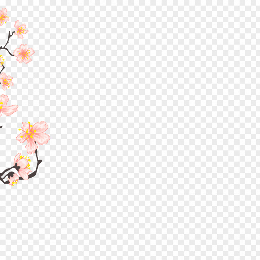 Cherry Blossom Floral Design Desktop Wallpaper PNG