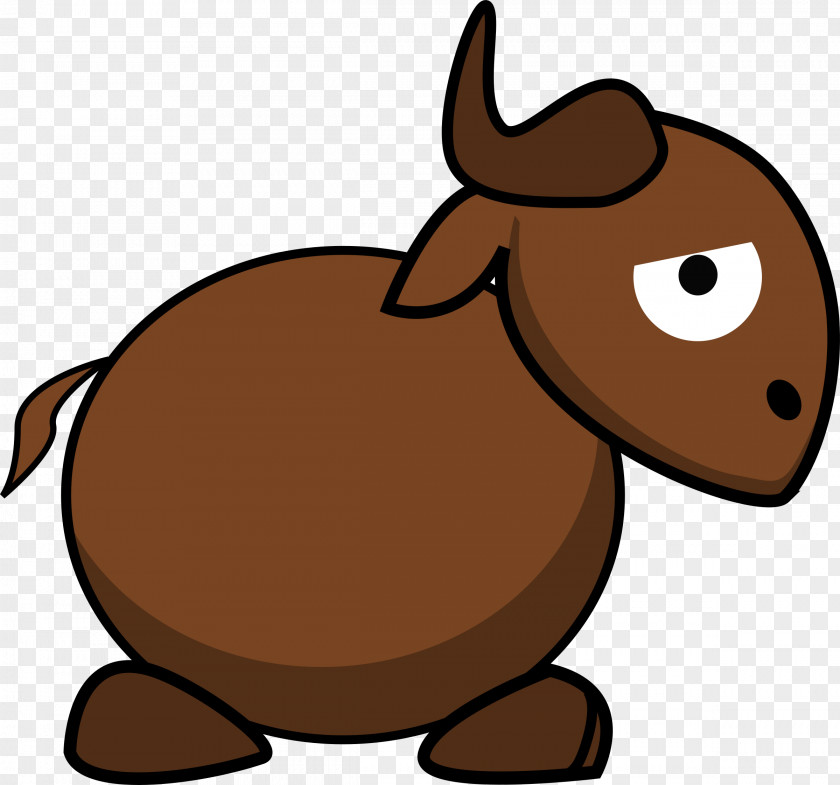 Funny Wildebeest GNU Cartoon Clip Art PNG