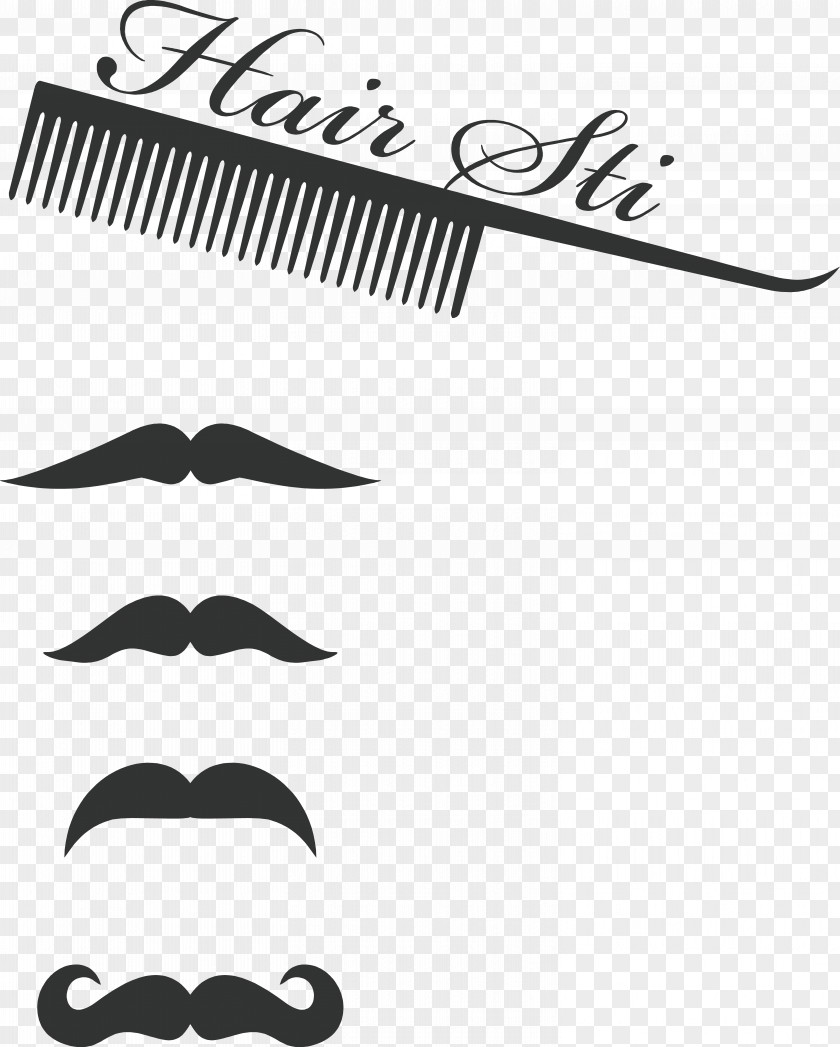 Beautiful Haircut And Mustache Comb Moustache Barber Hair PNG