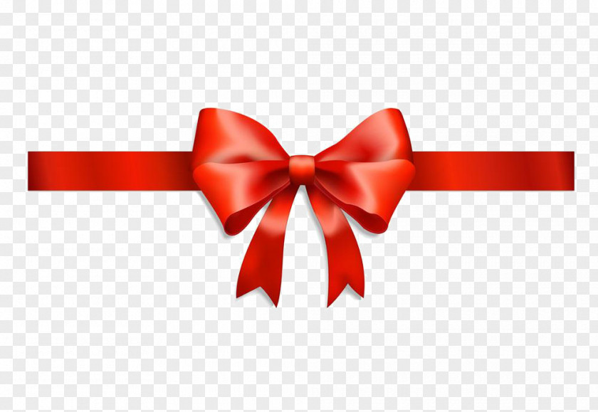 Cartoon Red Bow Ribbon Gift Wrapping Illustration PNG