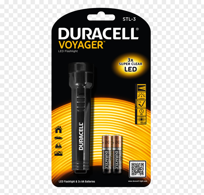 Flashlight Duracell Voyager Torch Electric Battery PNG