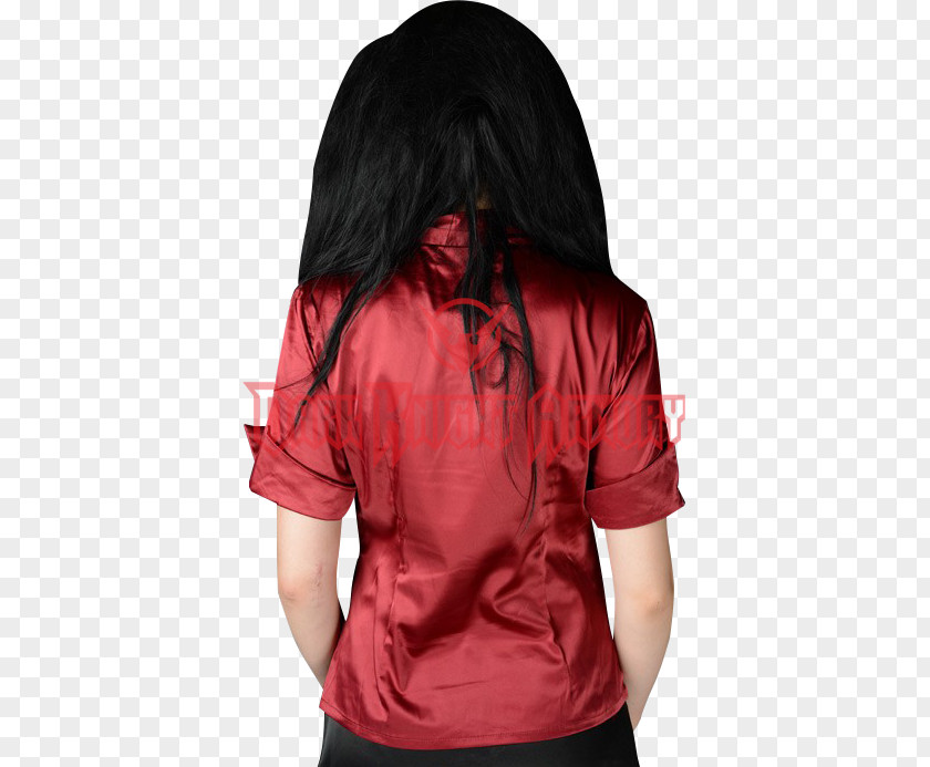 Red Silk Blouse Sleeve T-shirt Shoulder Maroon PNG