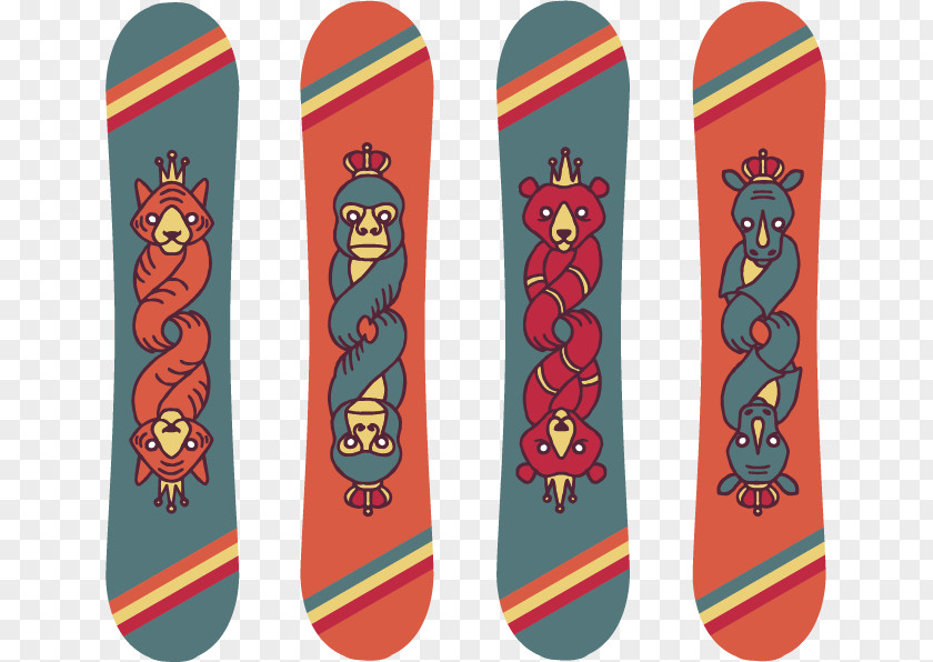 Animal Totem Snowboard Euclidean Vector Ski PNG