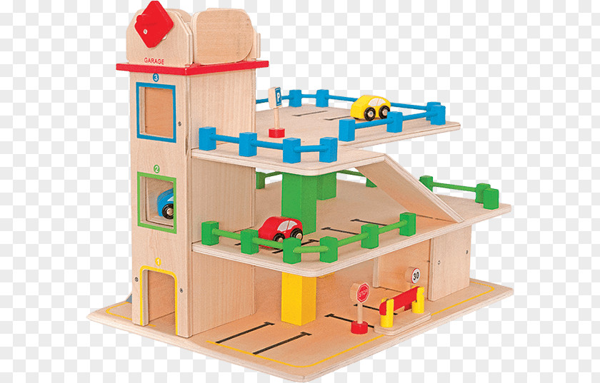 Car Toy Block Garage Wood PNG