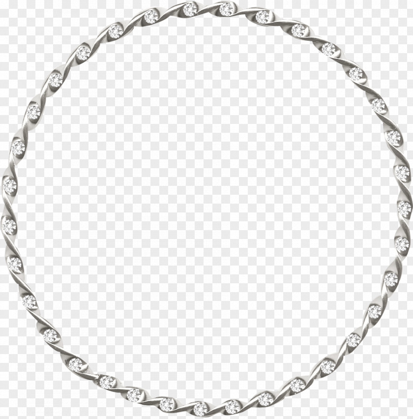 Simple Silver Diamond Circular Border Designer PNG