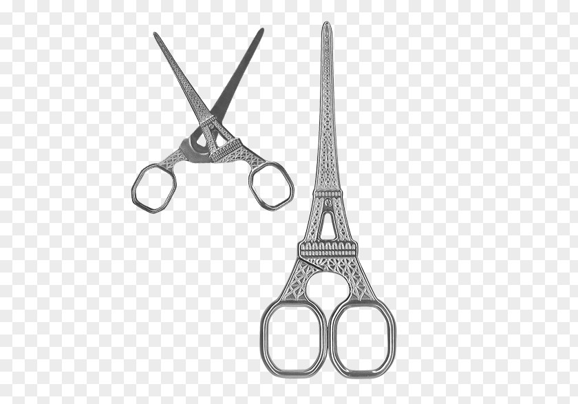 Eiffel Tower Scissors Embroidery Hair-cutting Shears PNG