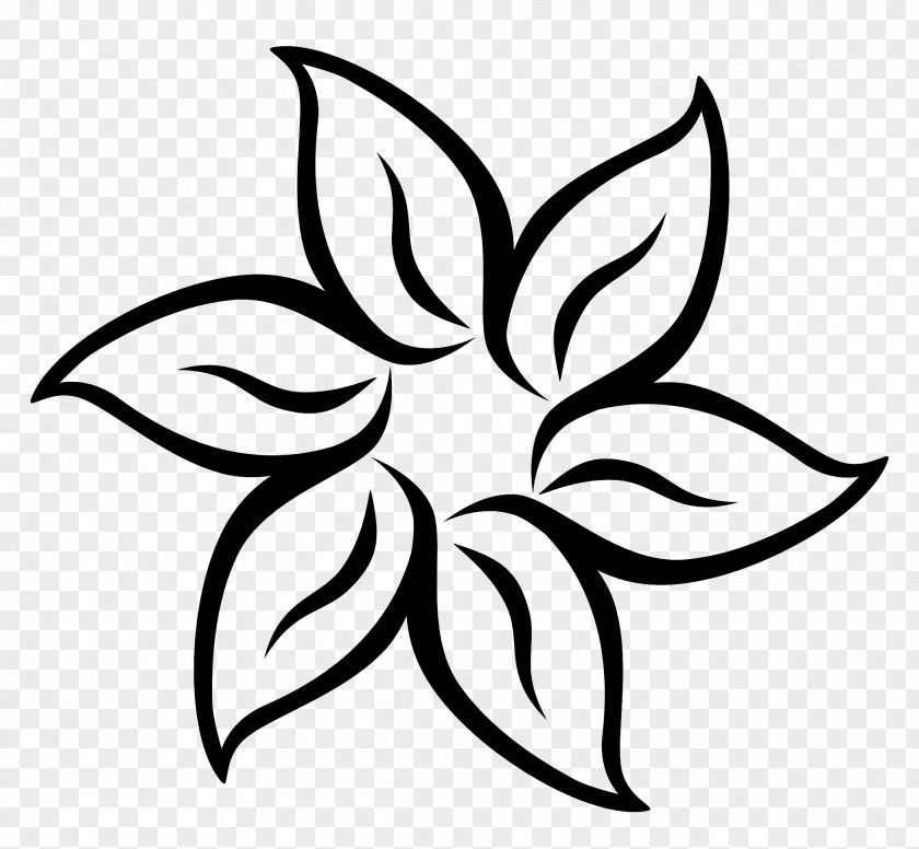 Flower Silhouette Black And White Clip Art PNG