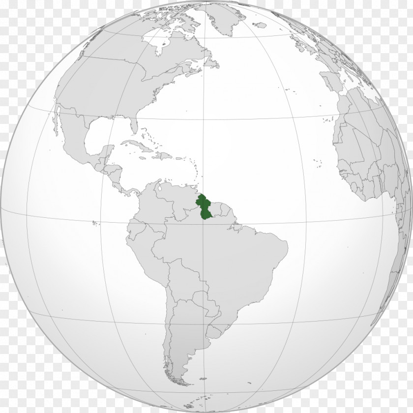 Globe World Map Georgetown British Guiana PNG