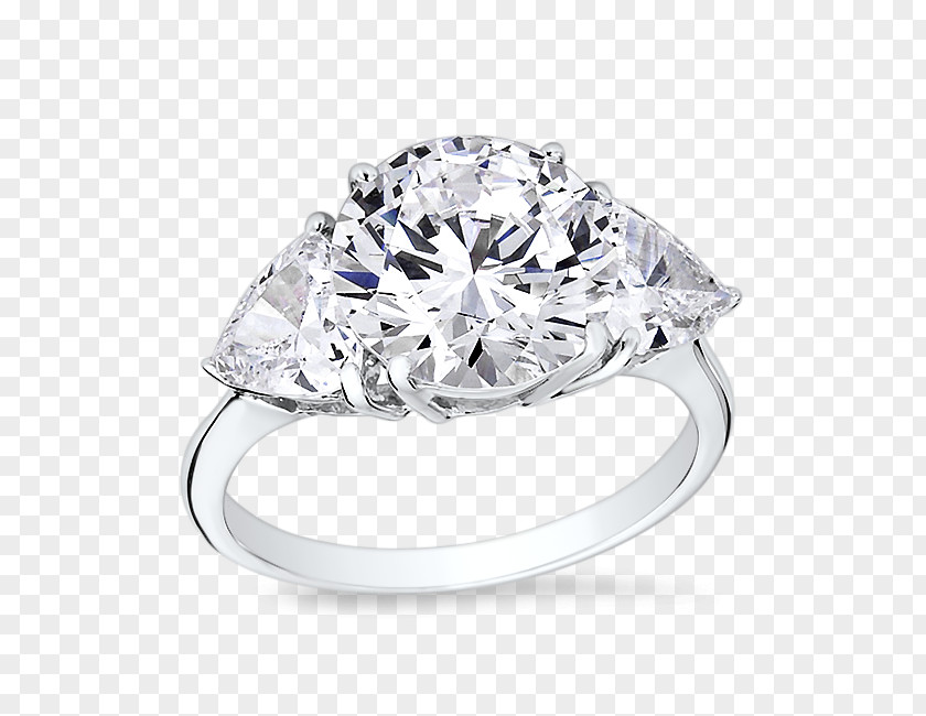 Cubic Zirconia Diamond Cut Engagement Ring PNG