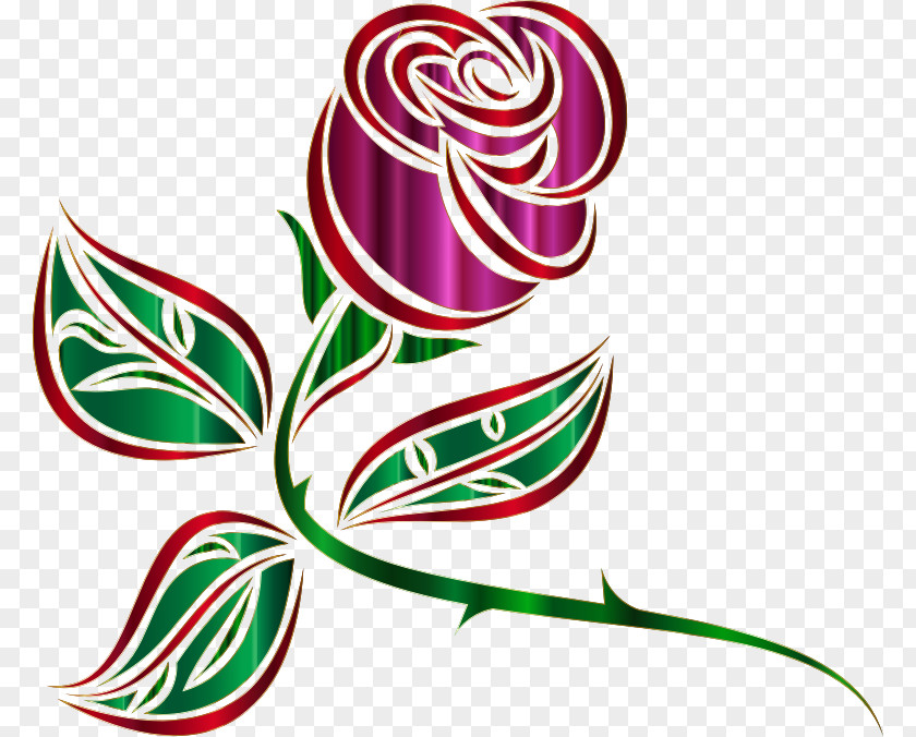 Stylized Rose Flower Thorns, Spines, And Prickles Clip Art PNG