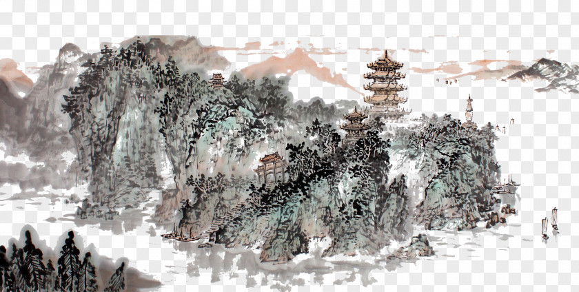 The West Of Yellow Crane Tower Pavilion Prince Teng Yueyang Dwelling In Fuchun Mountains Four Great Towers China PNG