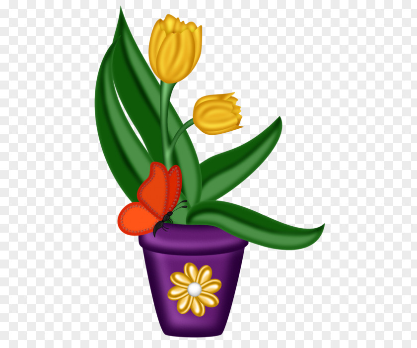 Tulip Flowerpot Clip Art PNG