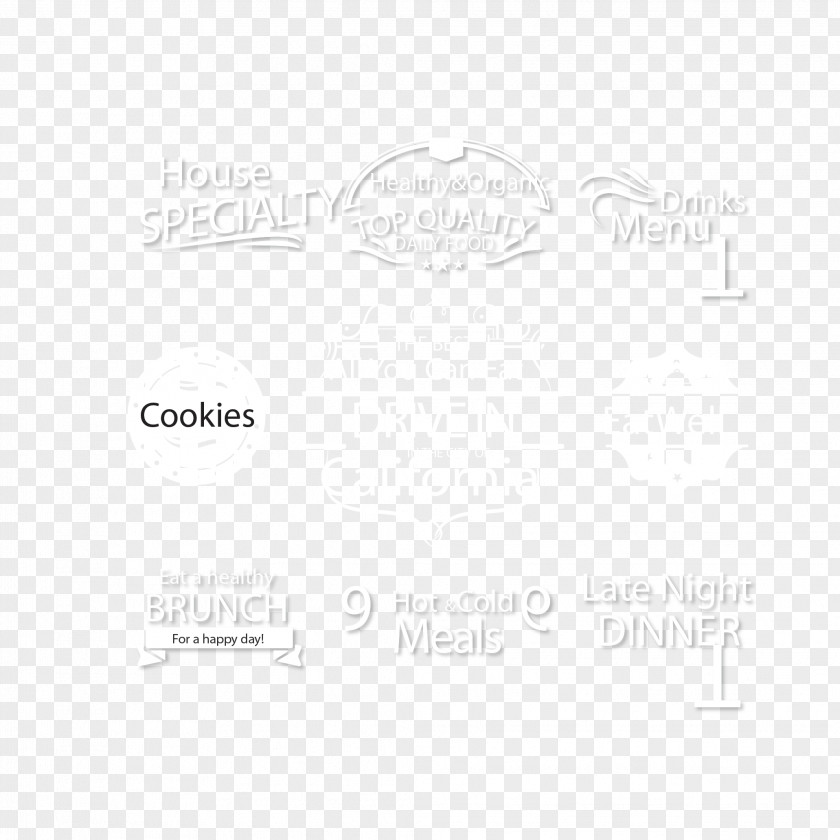 Vector White Hotel Food Menu Tag Graphic Design Brand Pattern PNG