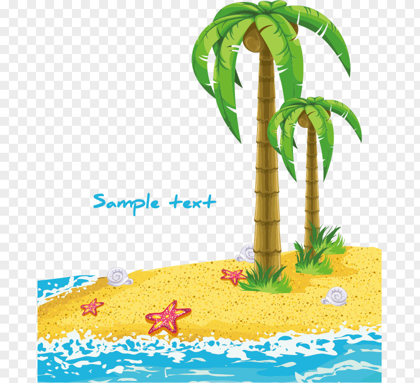 Coconut Tree Vector Material Decorative Patterns Free Buckle Euclidean Illustration PNG