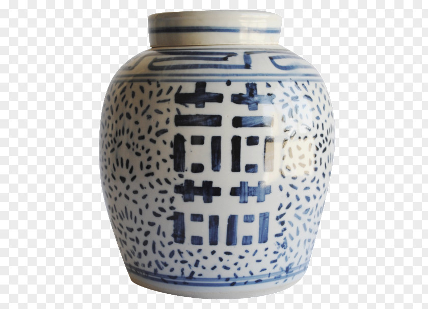 Double Happiness Jar Ceramic Urn Blue And White Pottery Vase Porcelain PNG