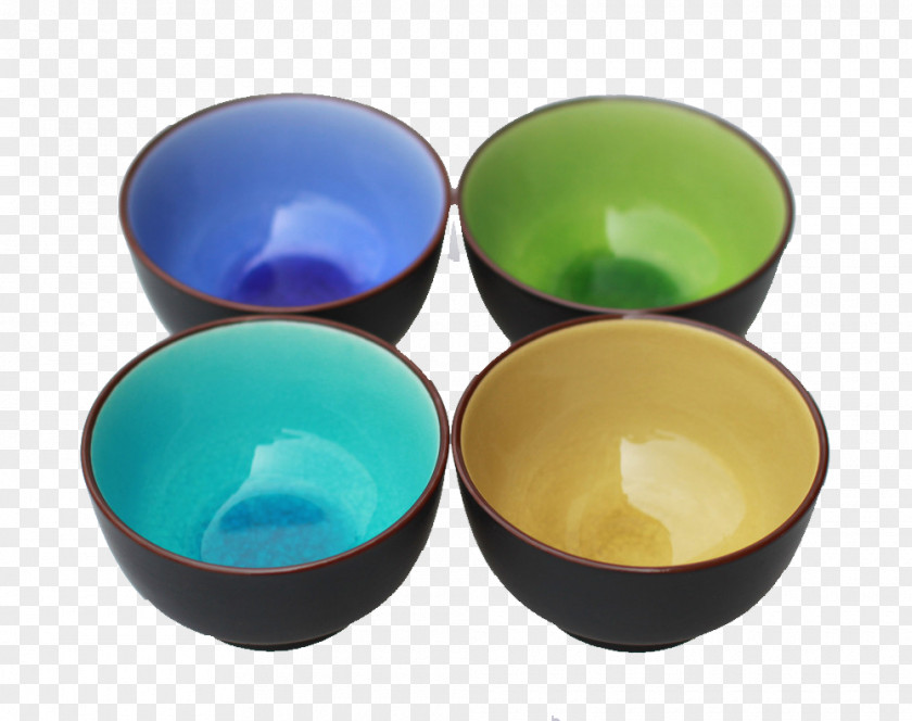 Calving Original Four-color Ceramic Rice Bowl Jingdezhen Glaze Pottery PNG