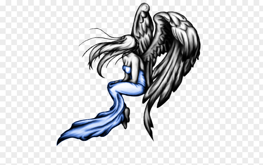 Angel Tattoos Picture Black And White Cartoon Muscle Illustration PNG