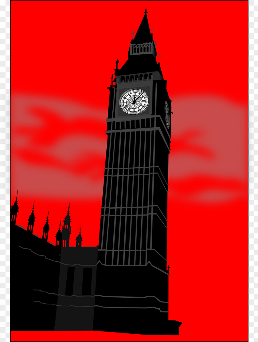 Big Ben Palace Of Westminster Tower Silhouette PNG