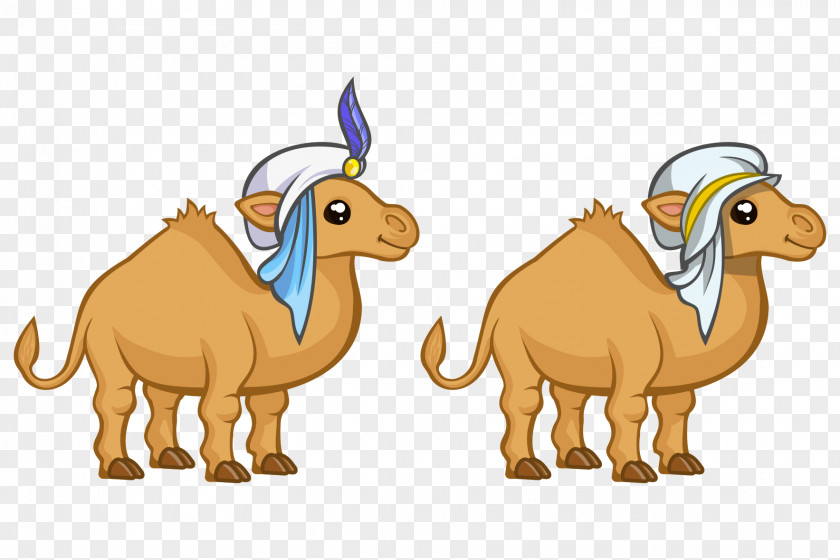 Hand-painted Cartoon Cute Hat Camel Arab Middle East Dromedary Animation Drawing PNG