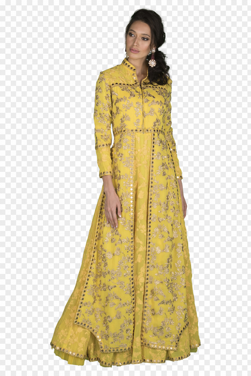 Yellow 2 Piece Dress Evening Gown Jacket Wedding PNG