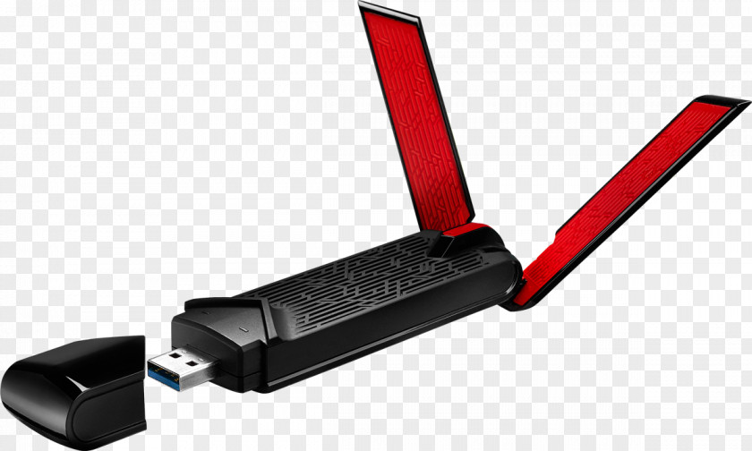 Laptop Asus Usbac68 Dualband Ac1900 Usb 3.0 Wifi Adapter With Included Cradl Wi-Fi ASUS PCE-AC68 PNG