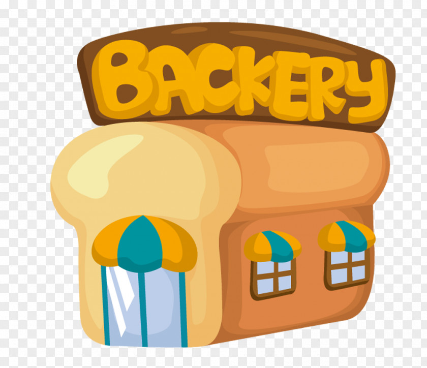 Cute House Bakery Bread Hamburger Vector Graphics Cartoon PNG