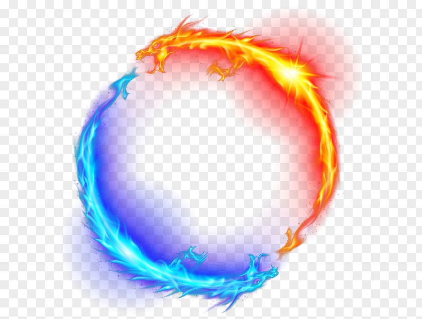 Fire Ring Pit Of Light PNG ring pit of Light, fire, blue and red flaming dragon forming circle illustration clipart PNG