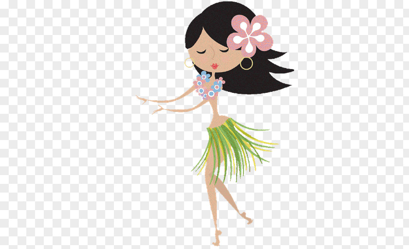 Girls Party Invitation Hula Hawaii Dance Woman Clip Art PNG