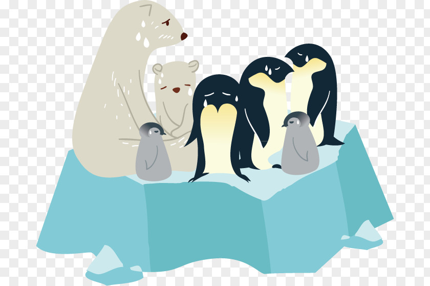Penguins On Ice Microsoft PowerPoint Arctic Template Presentation Slide PNG