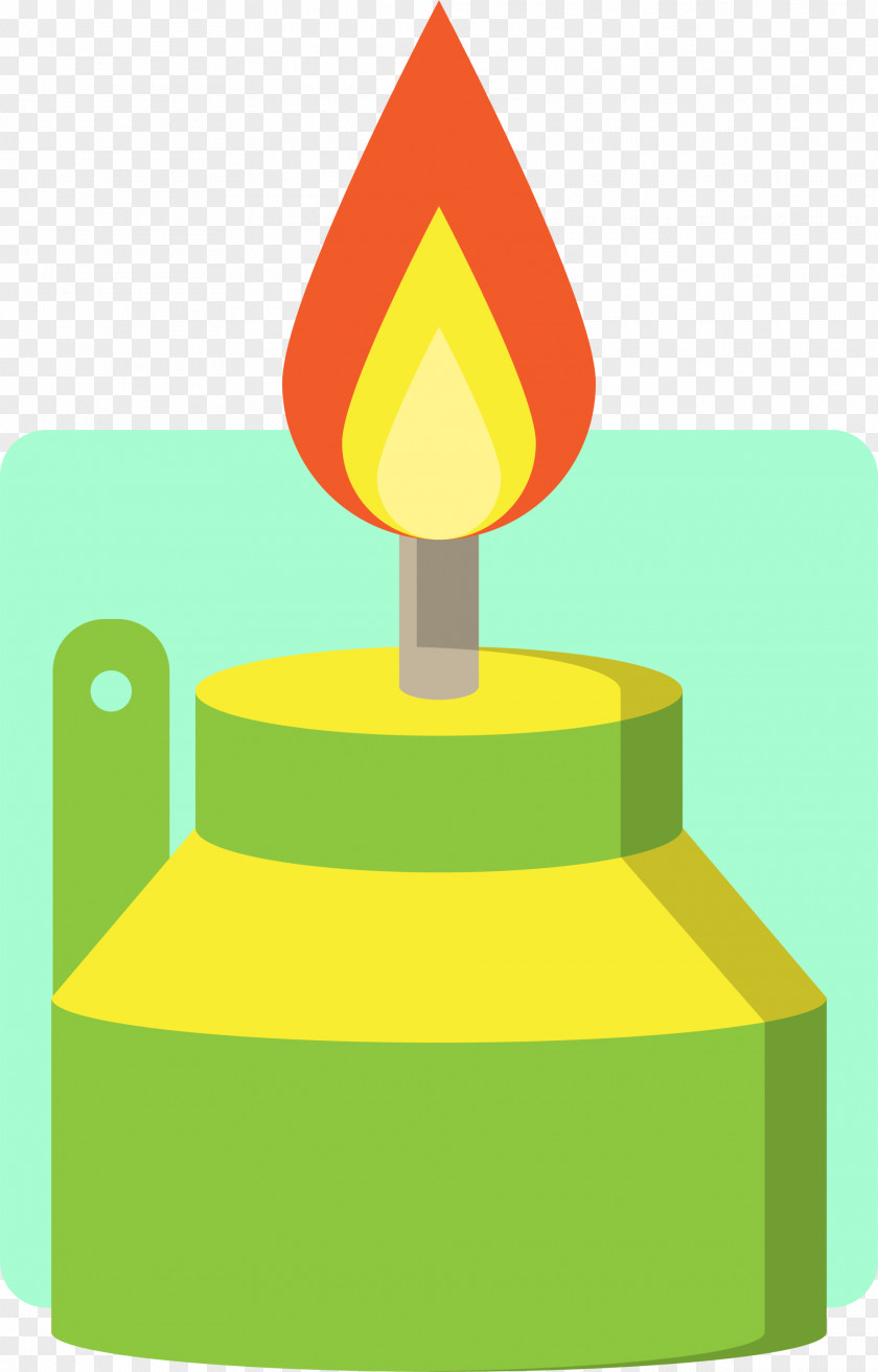 Green Cartoon Candle Drawing PNG