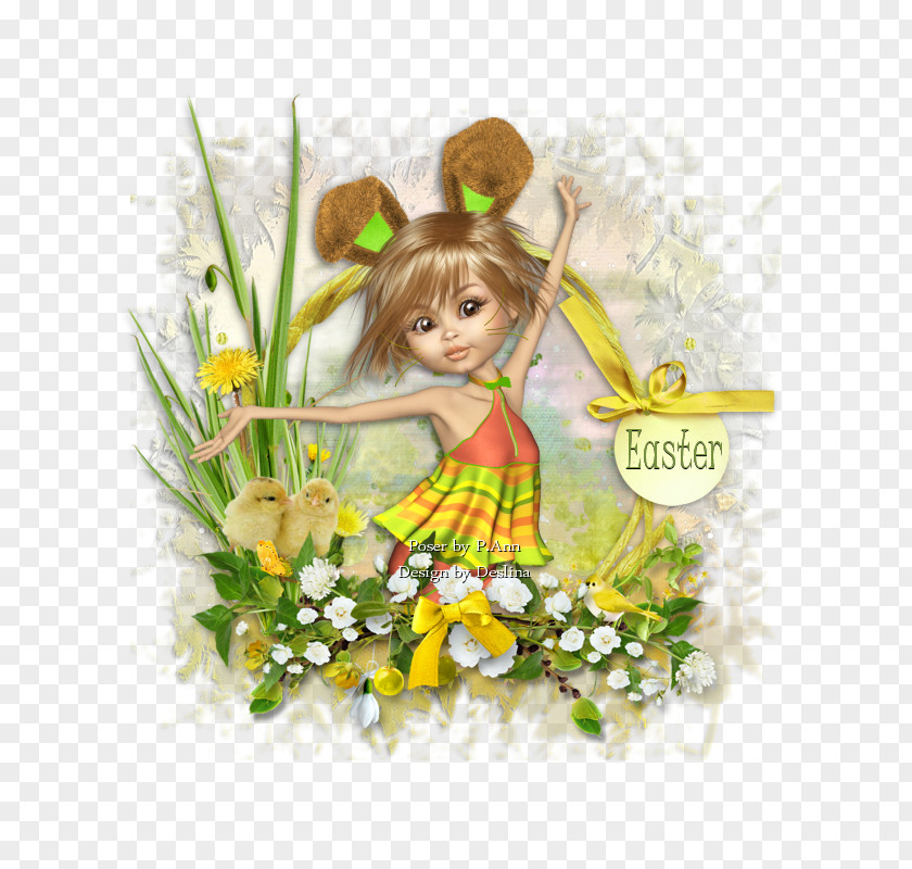 -painted Frame Material Floral Design Fairy Easter Flowering Plant PNG