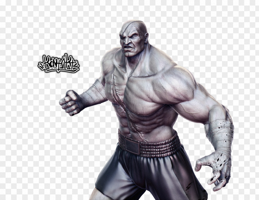 Street Fighter Sagat Character Statue Cosplay PNG
