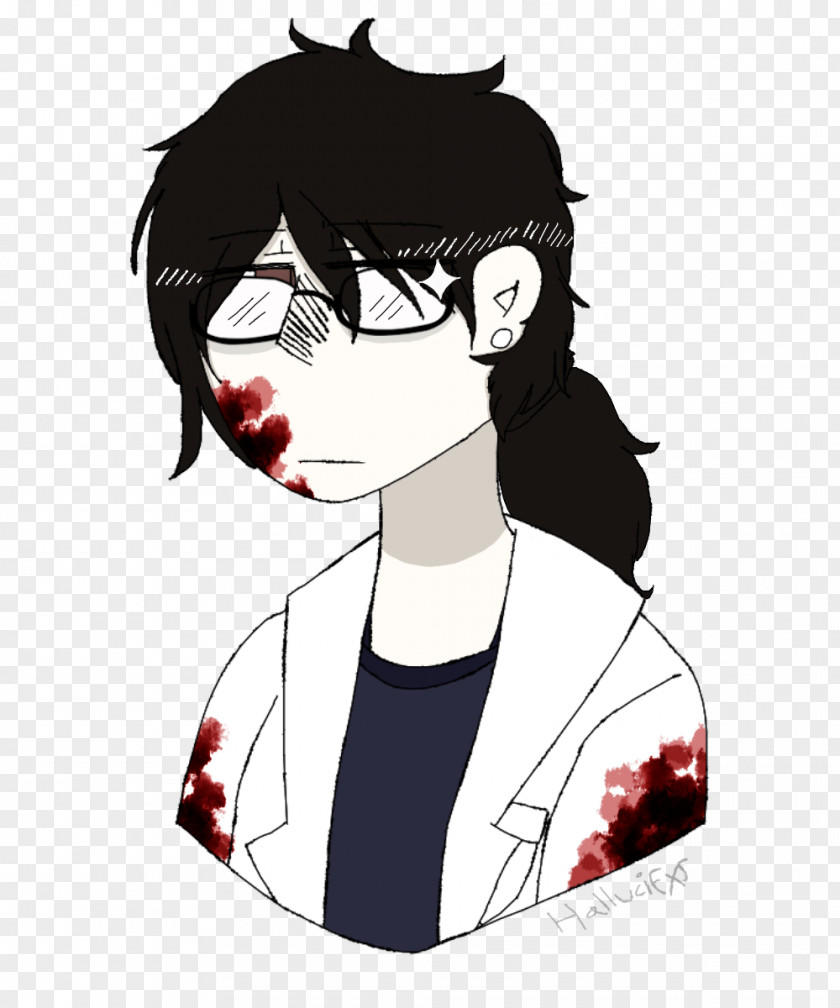 Glasses Cartoon Black Hair PNG